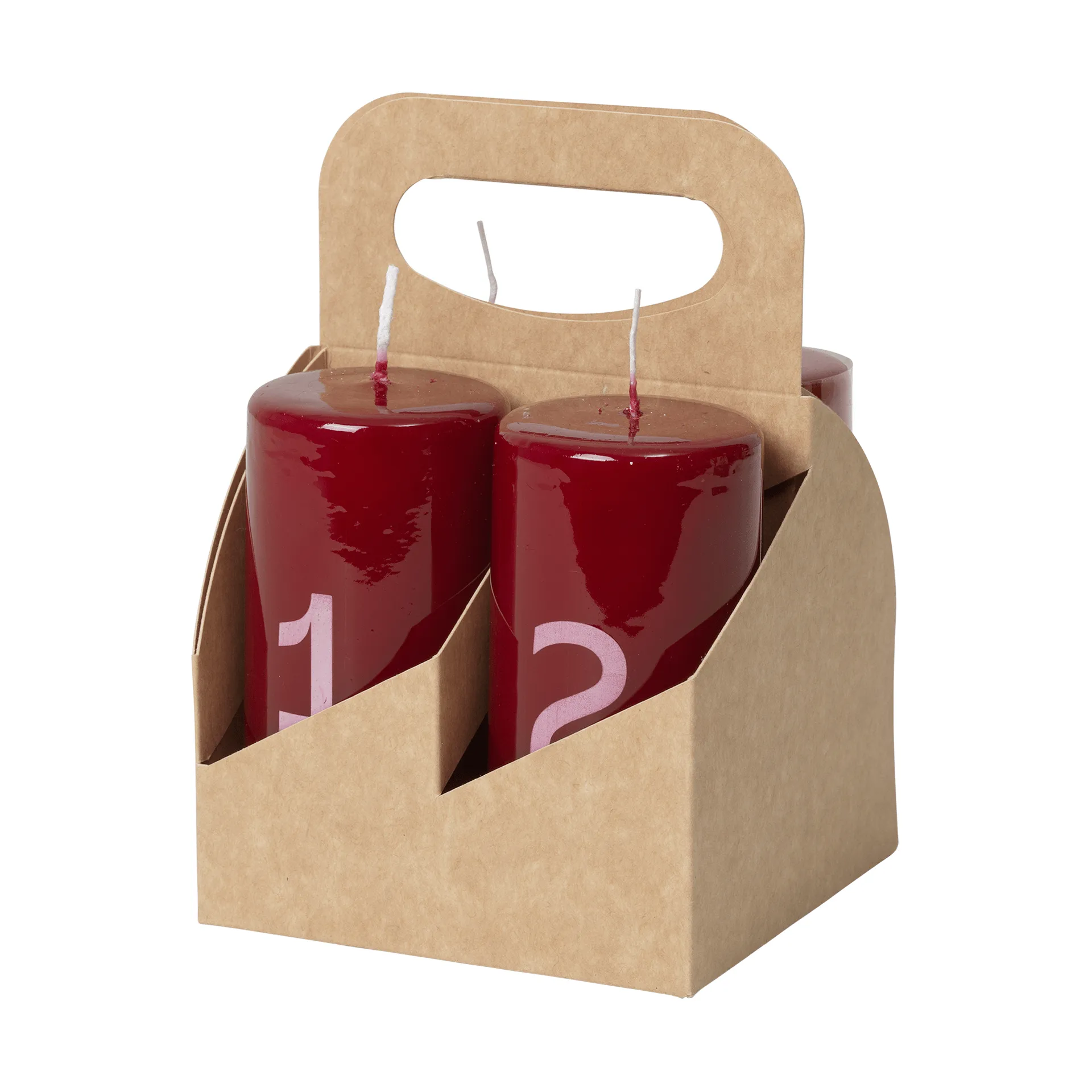 Broste adventslys, Burgundy-White, 4 dele Broste Copenhagen