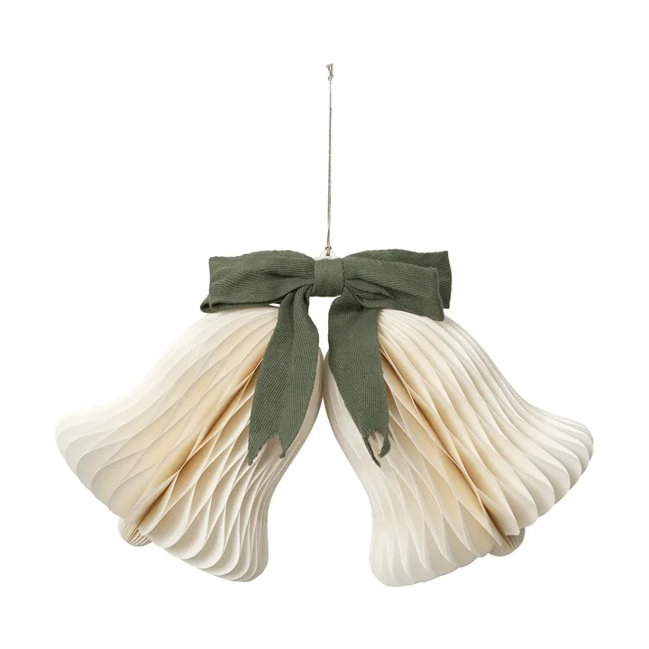 Chime klokke juleophæng - Off White-Grape Leaf Green - Broste Copenhagen