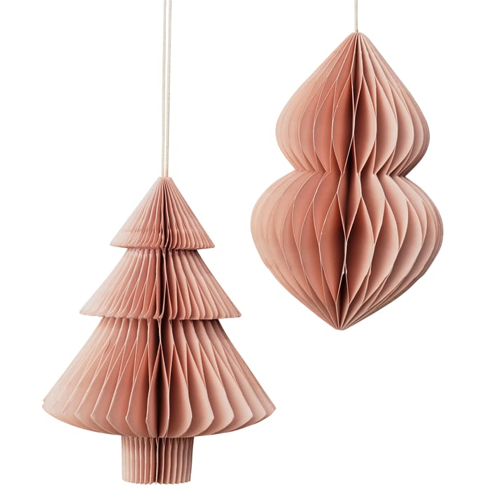 Christmas mix juletræ/julepynt 2-pak - Dusty pink - Broste Copenhagen