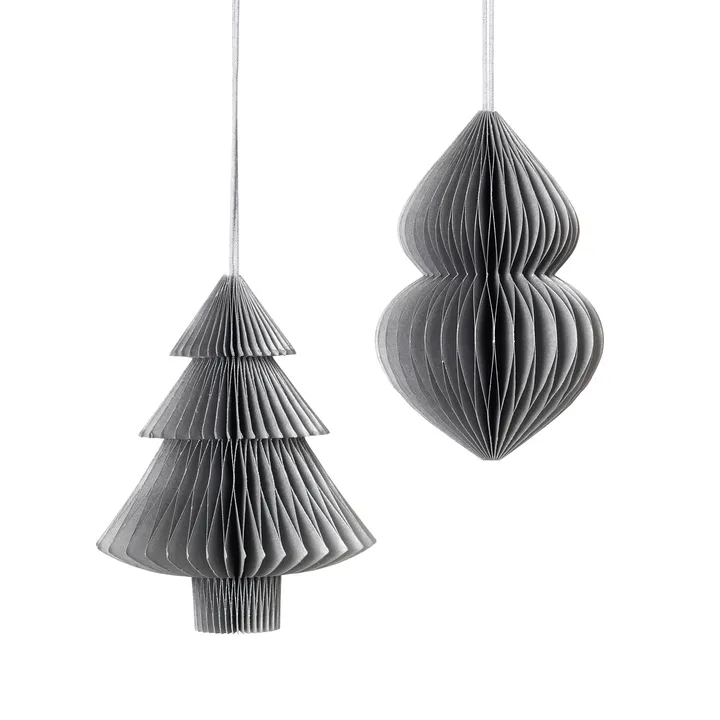 Christmas mix juletræ/julepynt 2-pak Silver - Broste Copenhagen