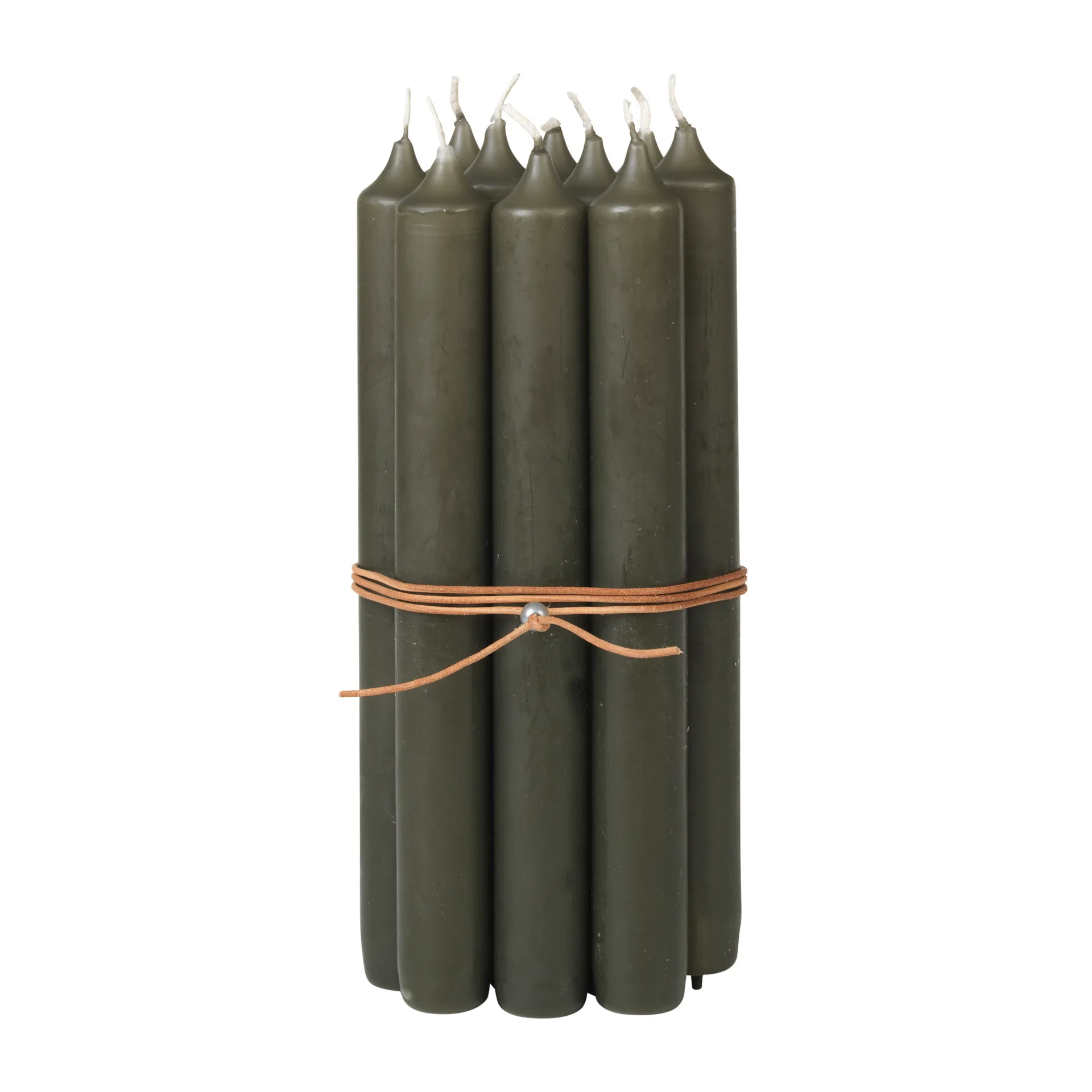 Classic kronelys med læderbånd 10-pak, Grape leaf Broste Copenhagen