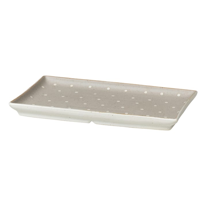 Eli tallerken 17,6x20 cm - Matte soft light grey dots - Broste Copenhagen