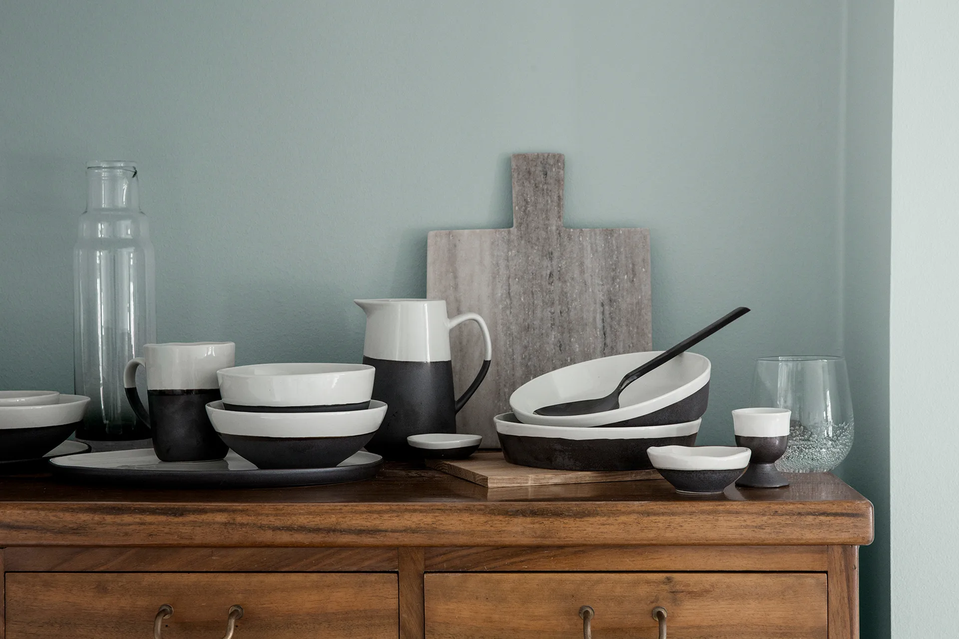 Esrum fad ovalt 26,5x39 cm, Ivory/Grey Broste Copenhagen