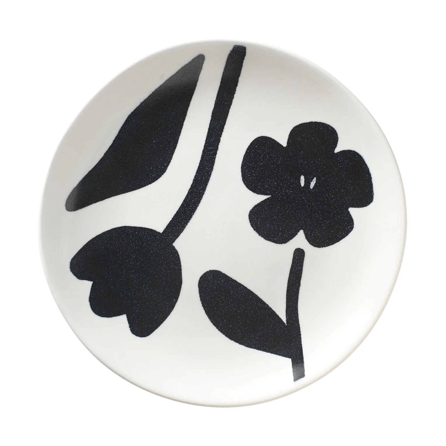 Flora tallerken Ø20 cm, Black-off white Broste Copenhagen