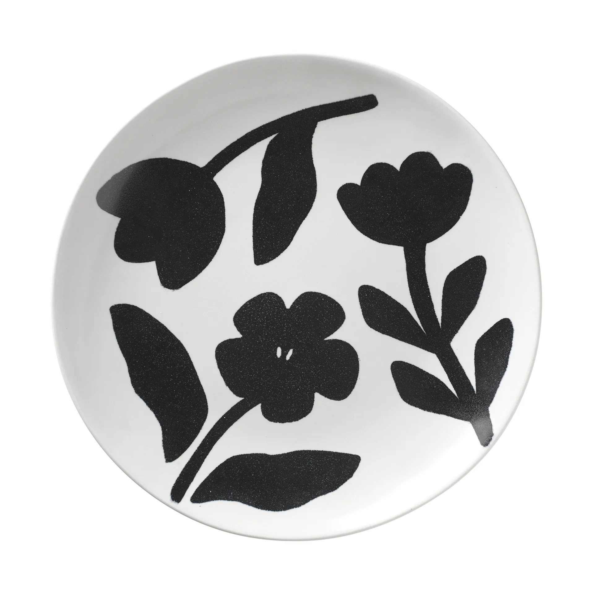Flora tallerken Ø26 cm, Black-off white Broste Copenhagen
