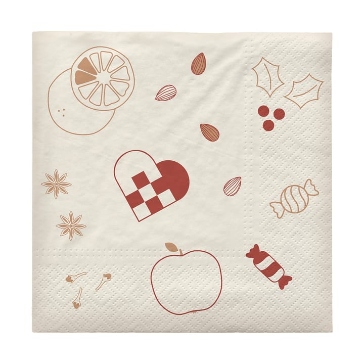 Fryd papirserviet 33x33 cm 20-pak - Pompeian Red - Broste Copenhagen