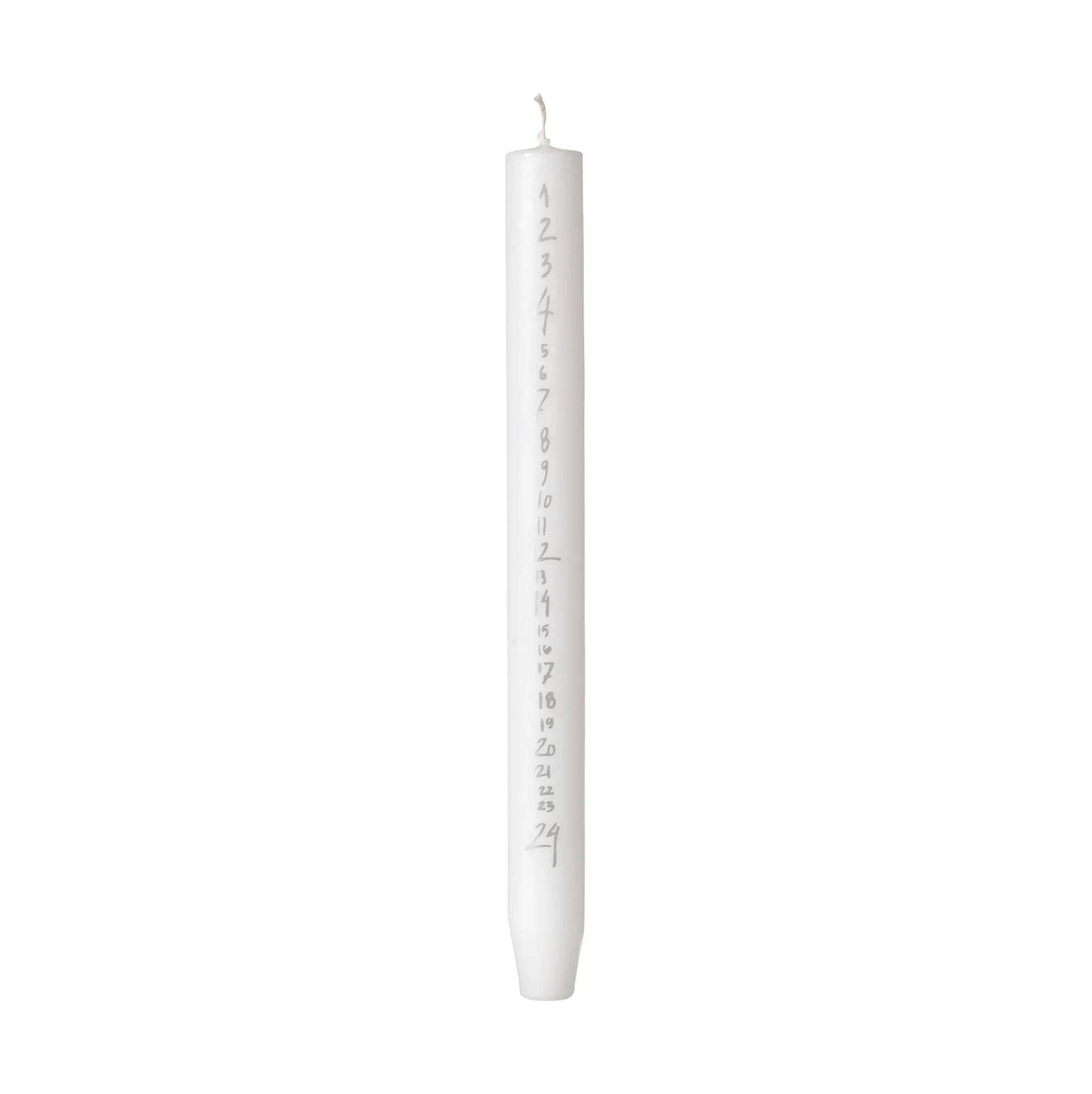 Handwritten kalenderlys, Pure White-Silver Broste Copenhagen
