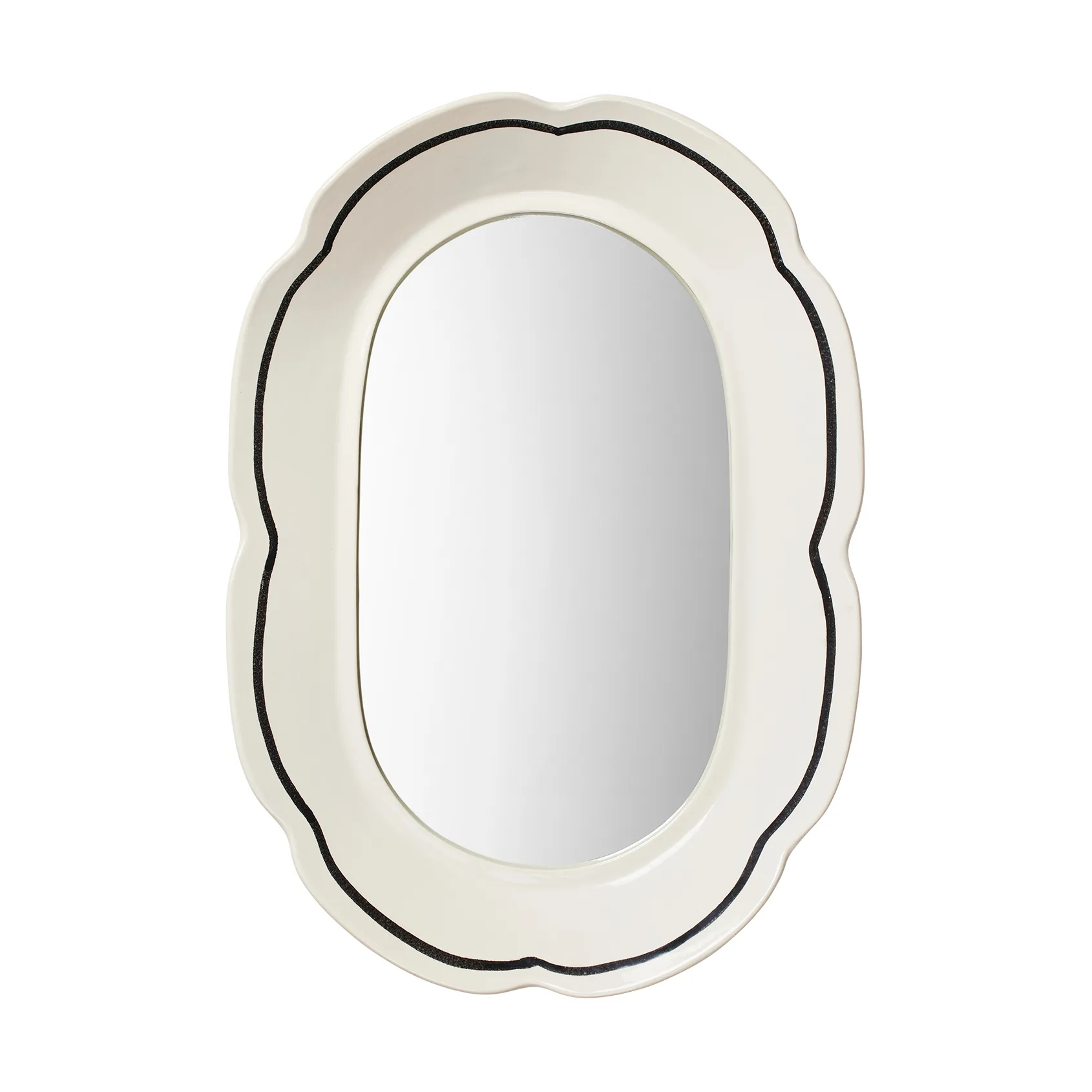 Hilma spejl 30x45 cm, Offwhite-sort Broste Copenhagen