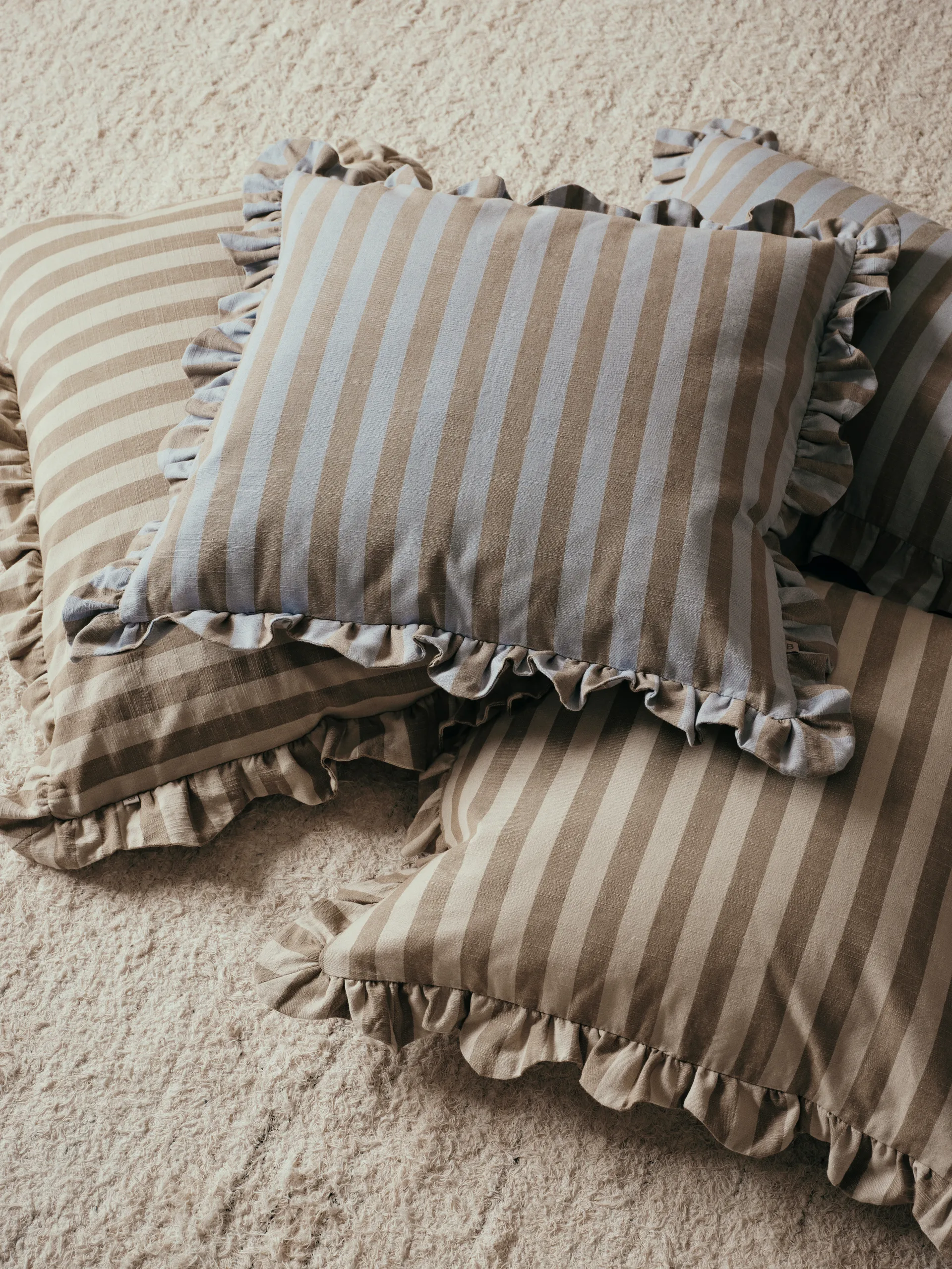 Ina pudebetræk, Brown kelp-castle beige, 50x50 cm Broste Copenhagen