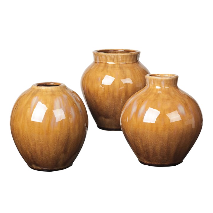 Ingrid keramikvase 14,5 cm 3-pak - Apple cinnamon - Broste Copenhagen