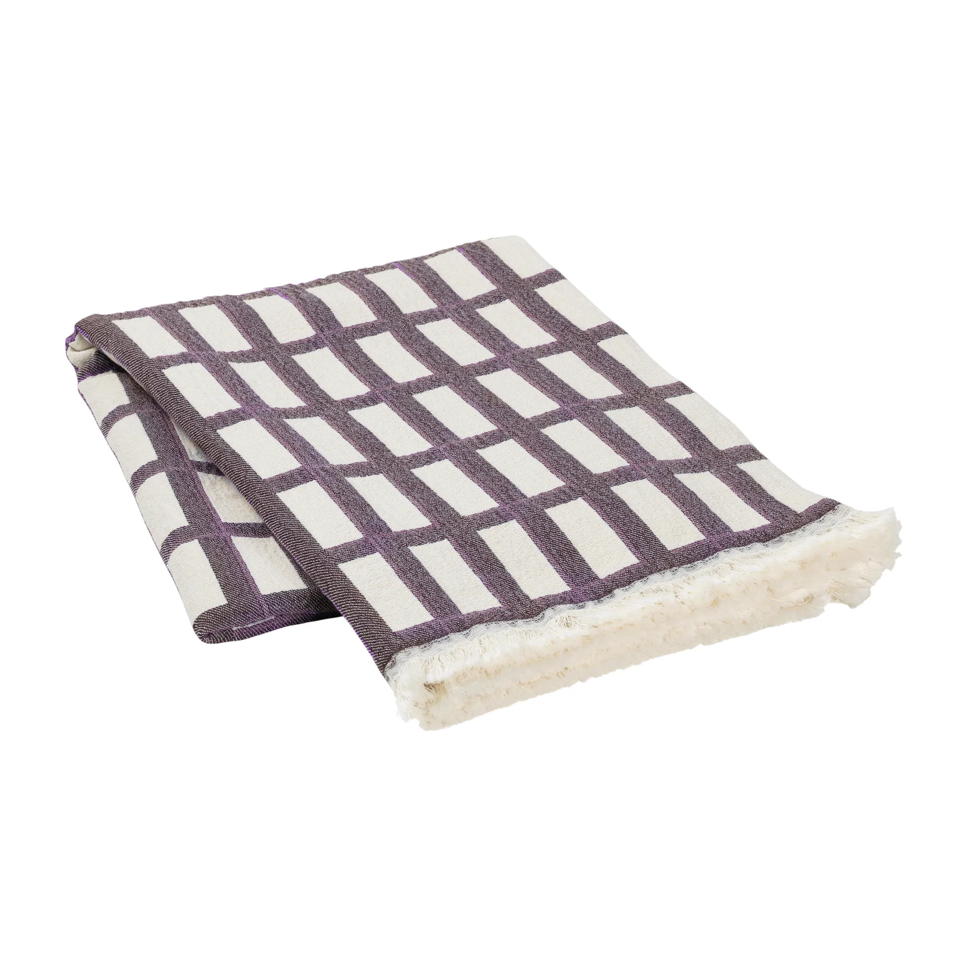 Isa bomuldsplaid 130x180 cm, Decadent chocolate/Purple Broste Copenhagen