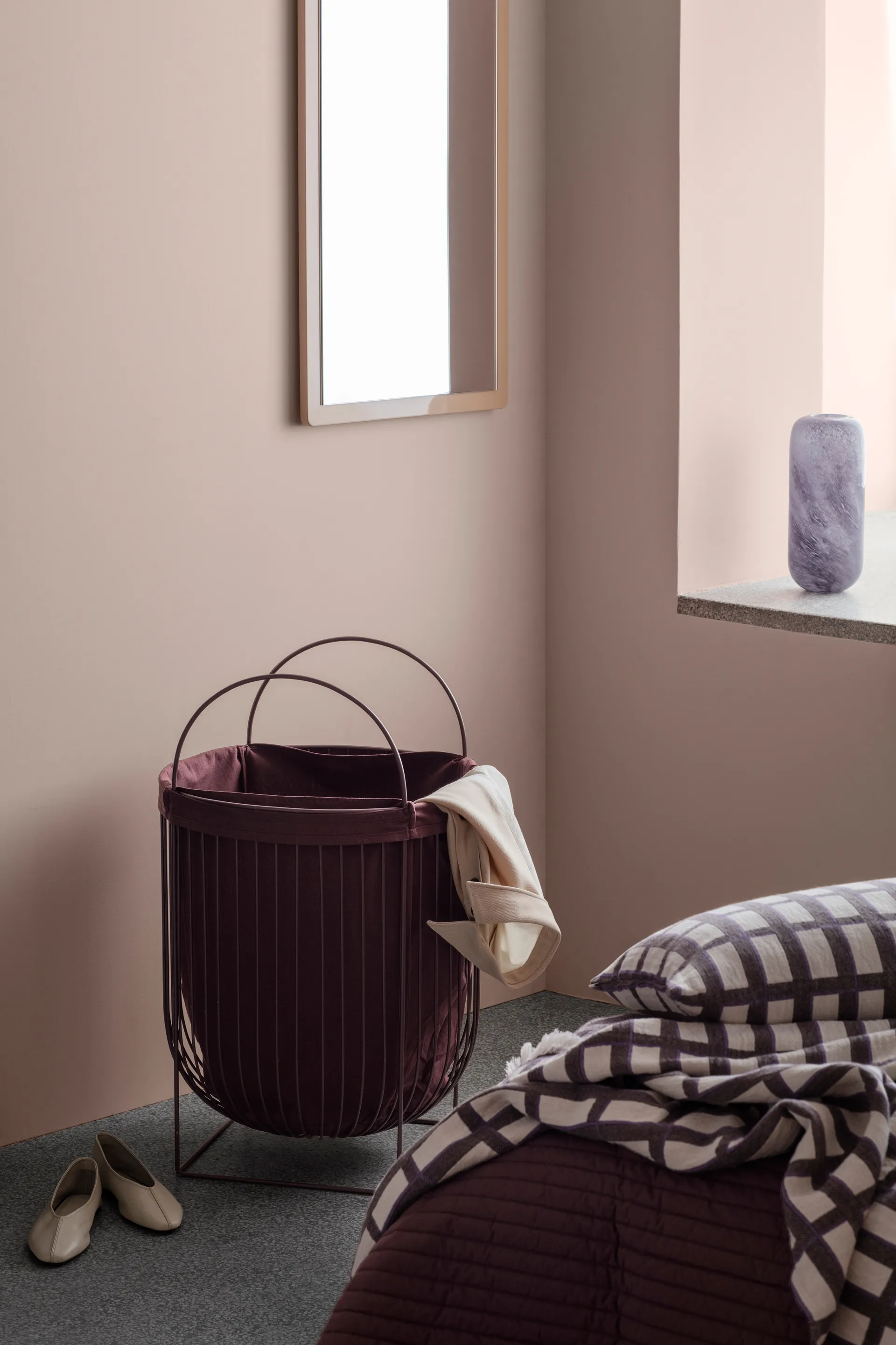 Isa bomuldsplaid 130x180 cm, Decadent chocolate/Purple Broste Copenhagen