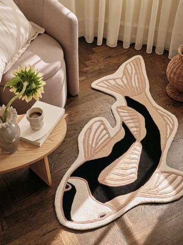 Koi tæppe 97x130 cm - Black-beige - Broste Copenhagen
