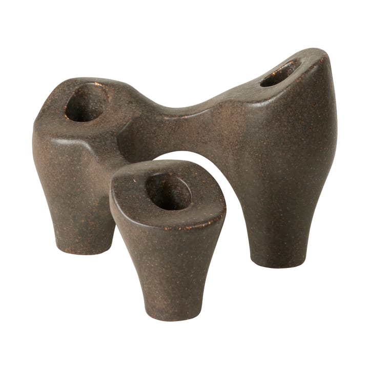 Laia lysestage 16x14x12 cm, Antique brown Broste Copenhagen