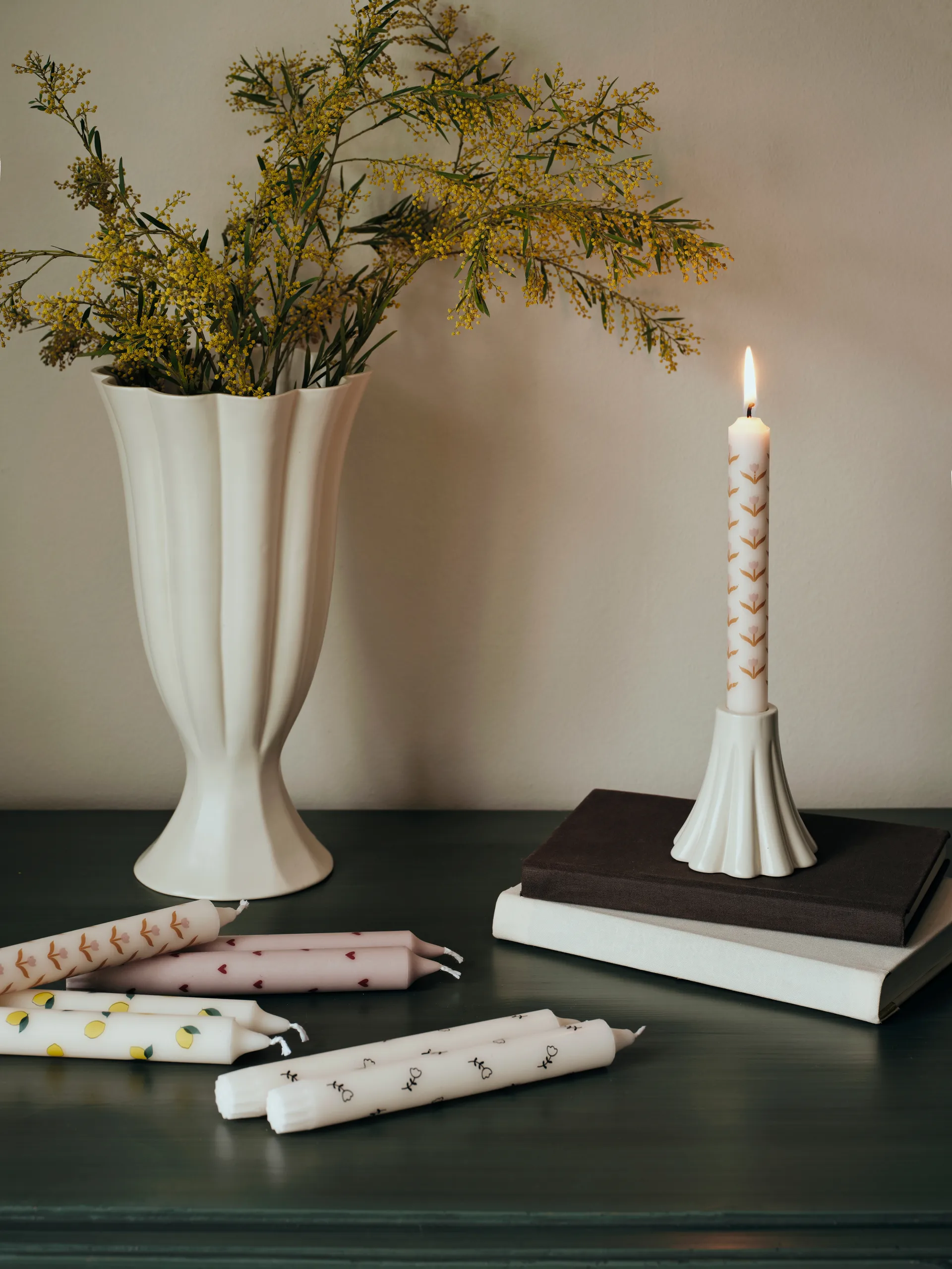 Lemon kronlys 2 pk, White-yellow Broste Copenhagen