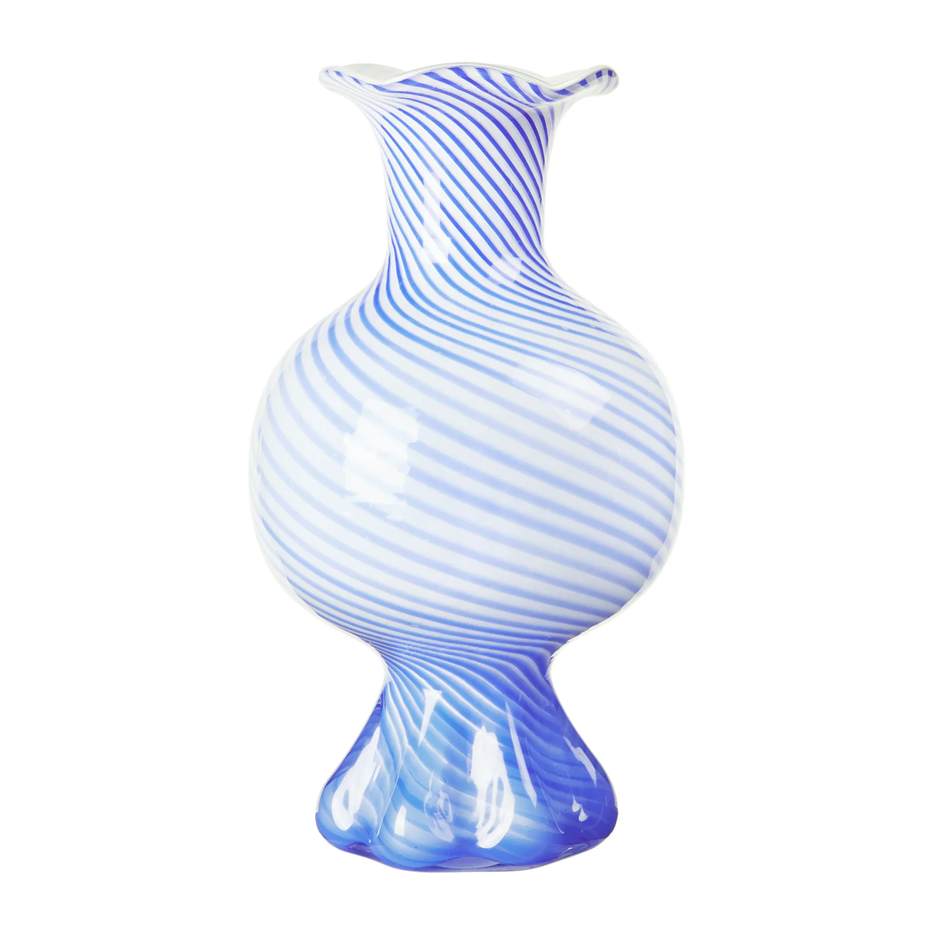 Mella vase 30 cm, Intense blue/Offwhite Broste Copenhagen