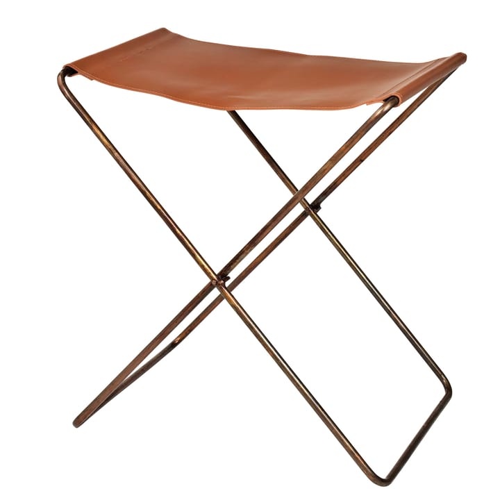 Nola skammel læder, brun, 45 cm Broste Copenhagen