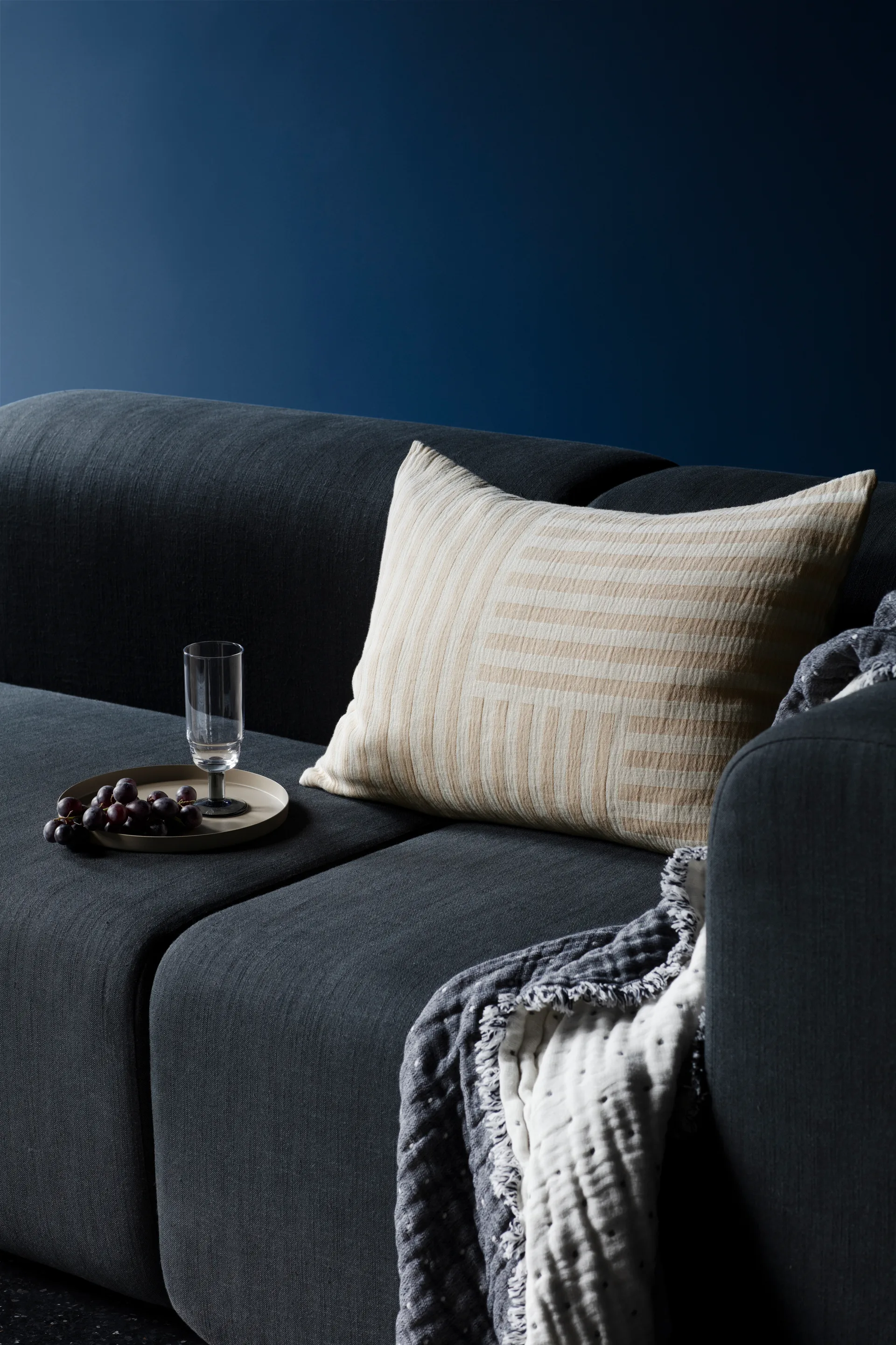 Nordic Bistro champagneglas 20 cl, Clear/Smoke stem Broste Copenhagen