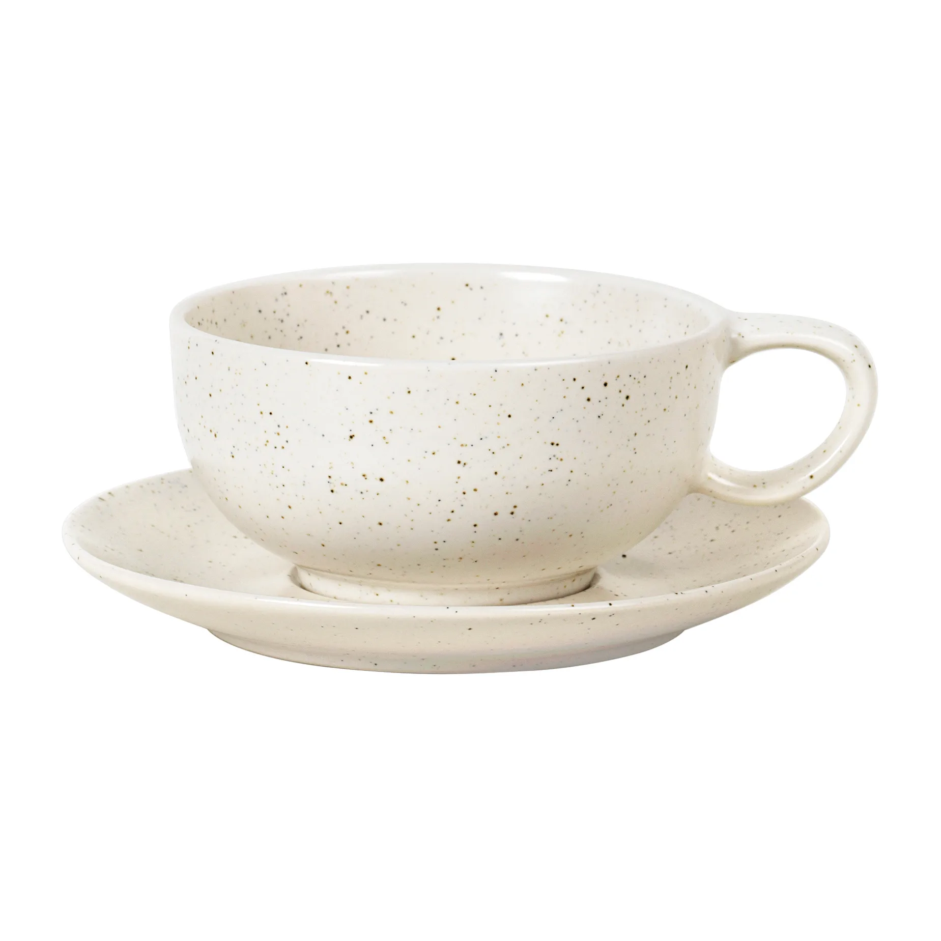Nordic Vanilla kop med underkop 25 cl, Cream with grains Broste Copenhagen