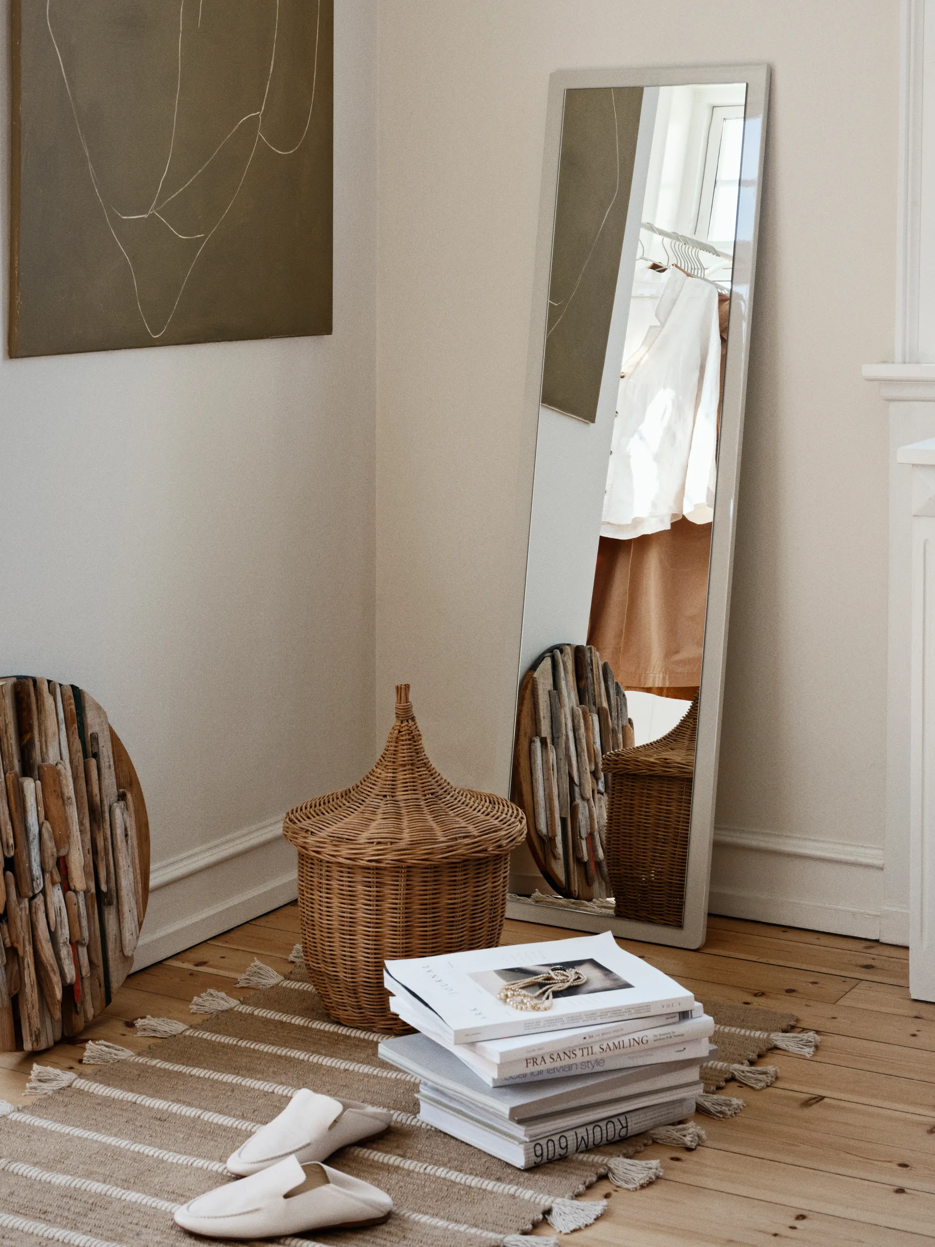 Pallas kurv 2 dele, Natrual-brown Broste Copenhagen