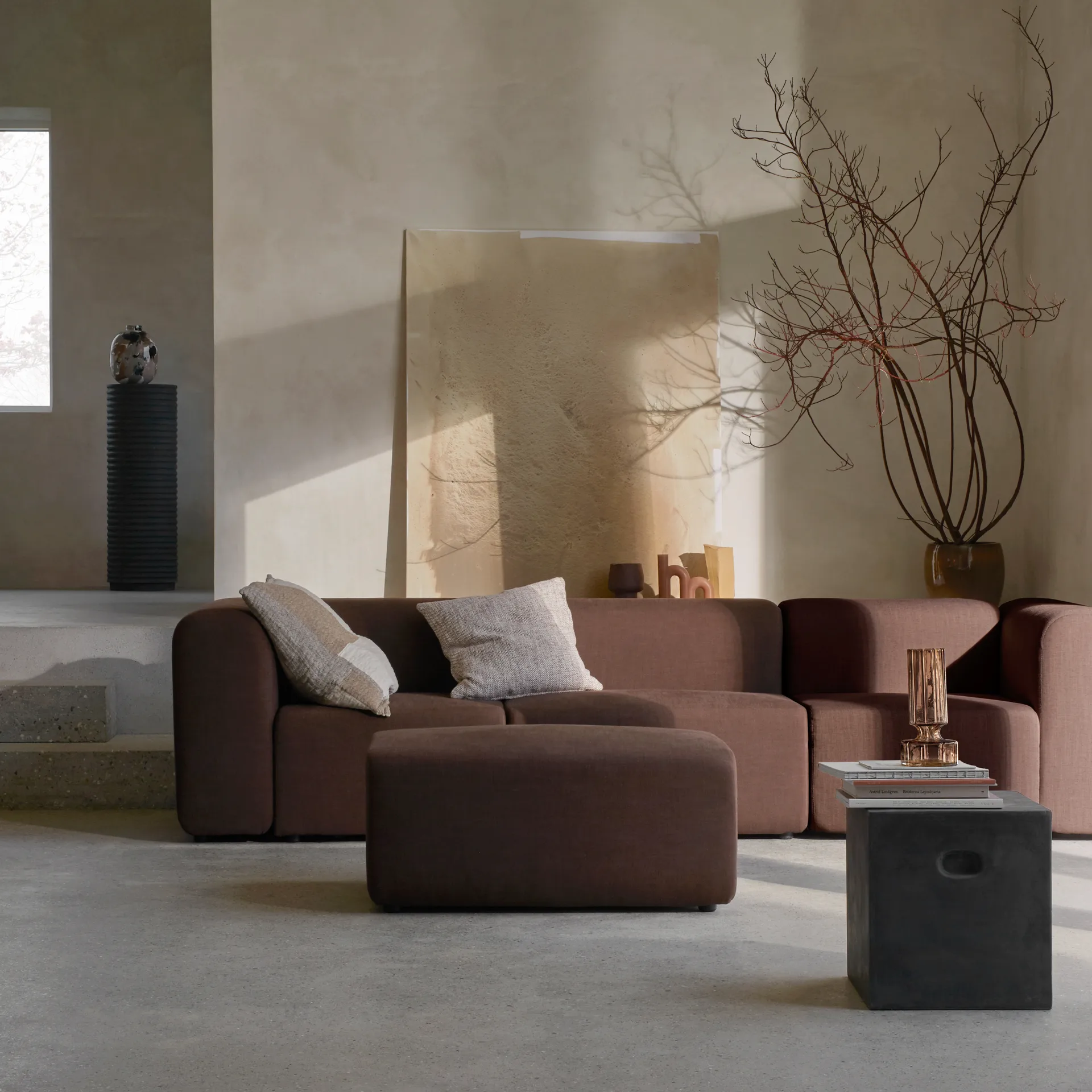 Patch pudebetræk 60x60 cm, Beige/Brun Broste Copenhagen