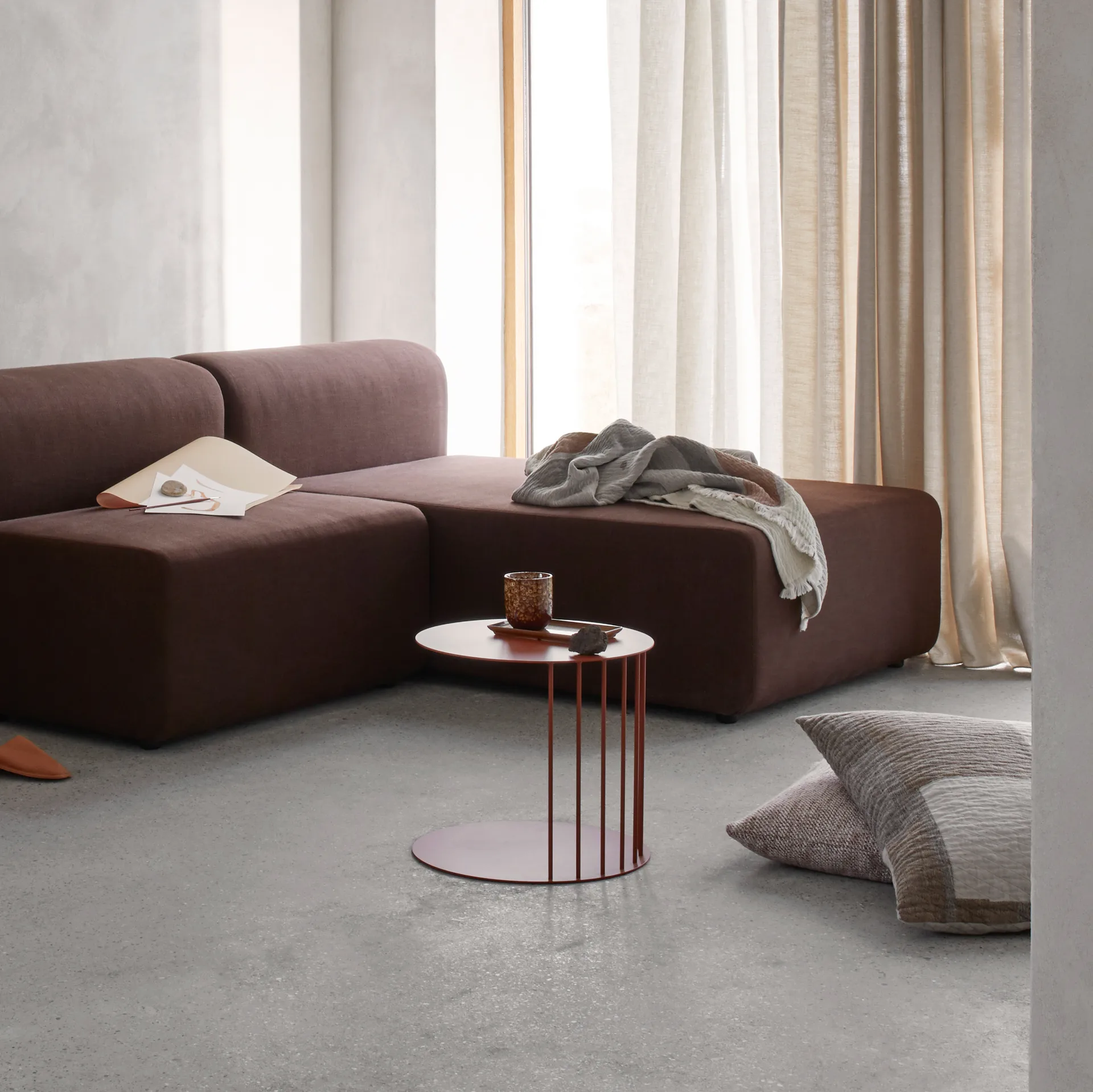 Patch pudebetræk 60x60 cm, Beige/Brun Broste Copenhagen