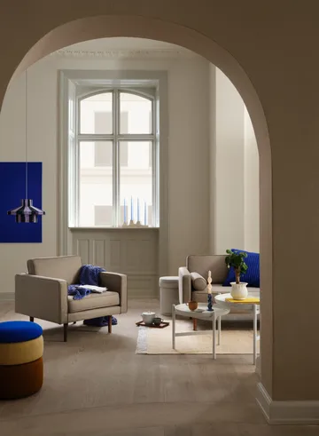 Pond puf 42 cm - Blue/Sand/Ochre - Broste Copenhagen