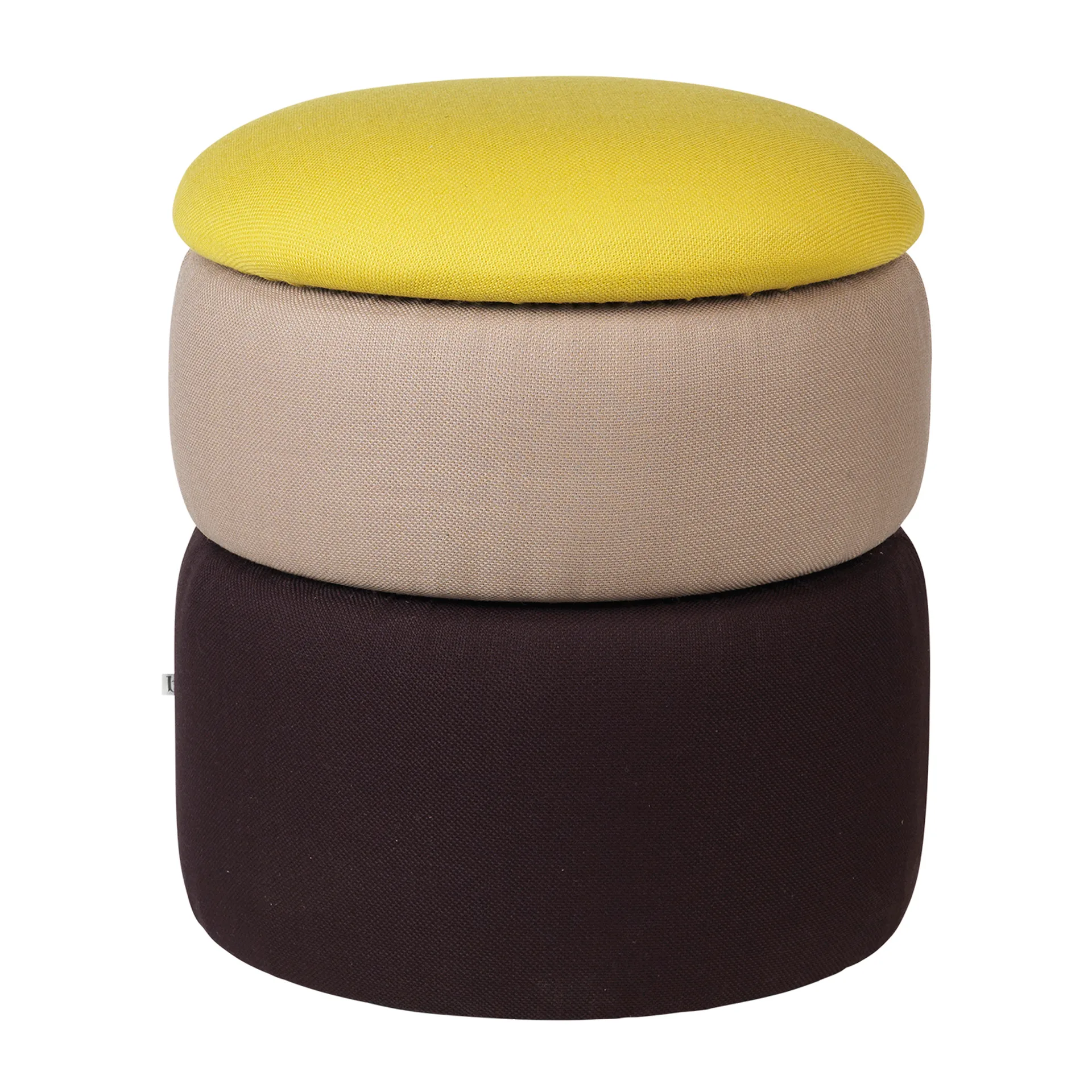 Pond puf 42 cm, Yellow/Beige/Dark grape Broste Copenhagen