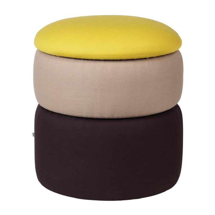 Pond puf 42 cm - Yellow/Beige/Dark grape - Broste Copenhagen