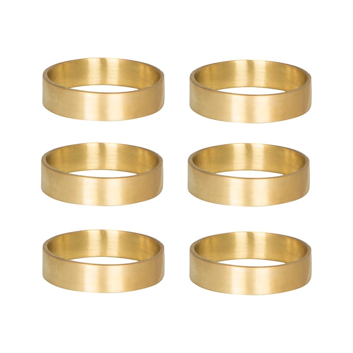 Ring servietring 6 stk - mat messing - Broste Copenhagen