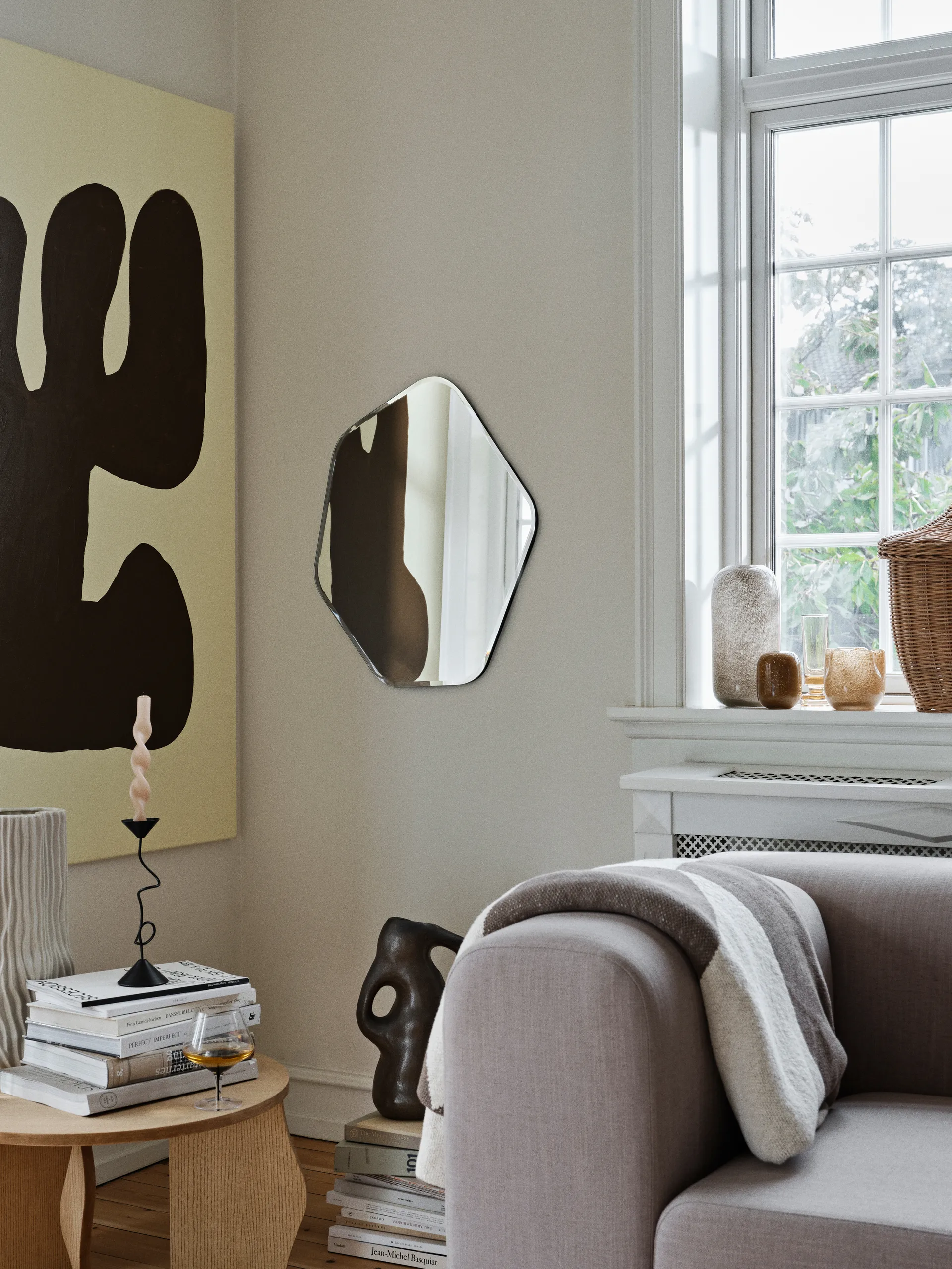 Ruby vægspejl 60x50 cm, Clear-black Broste Copenhagen