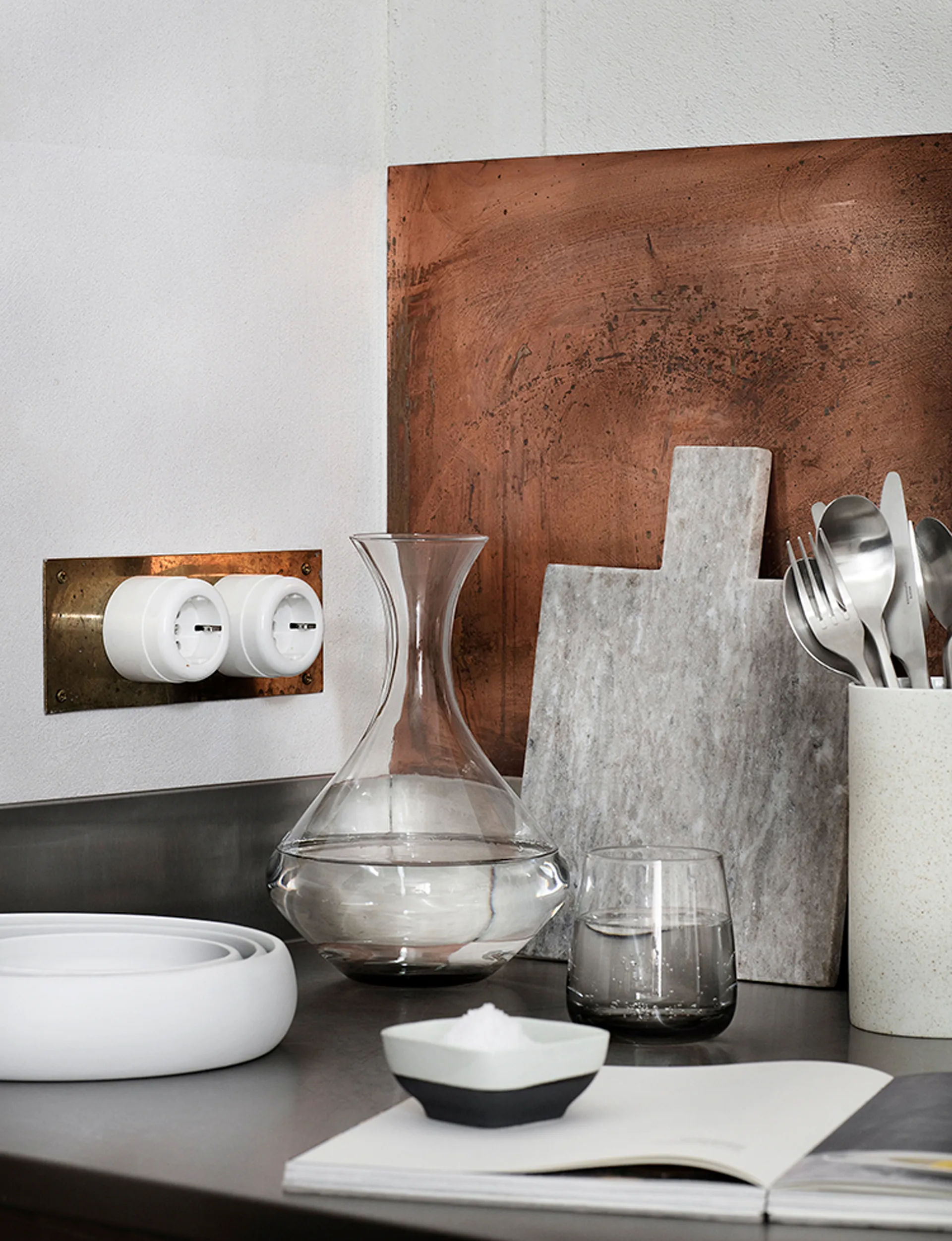 Smoke karaffel 1,65 L, Klar/Grå Broste Copenhagen