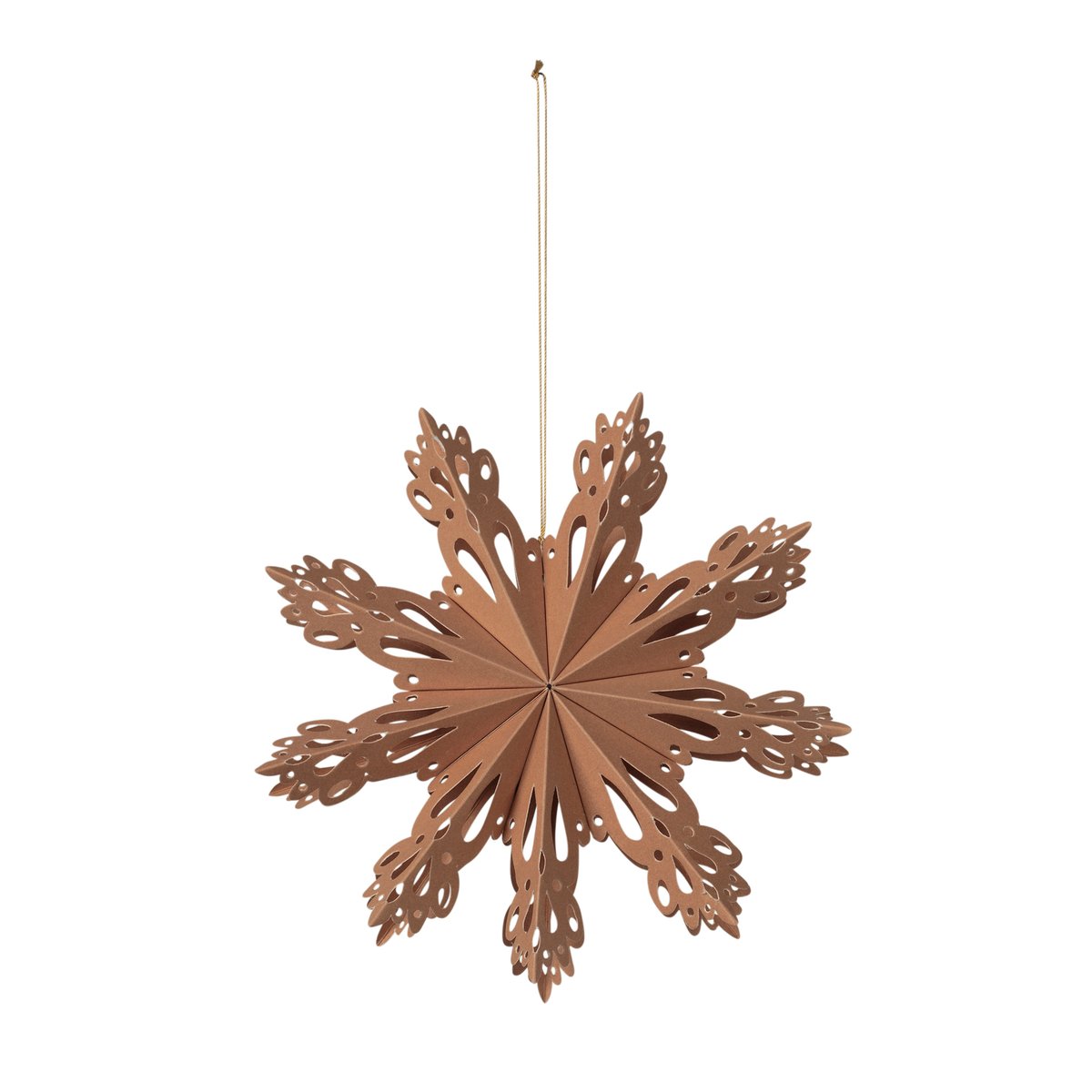 Broste Copenhagen Snowflake juledekoration Indian tan Ø15 cm (5710688194513)