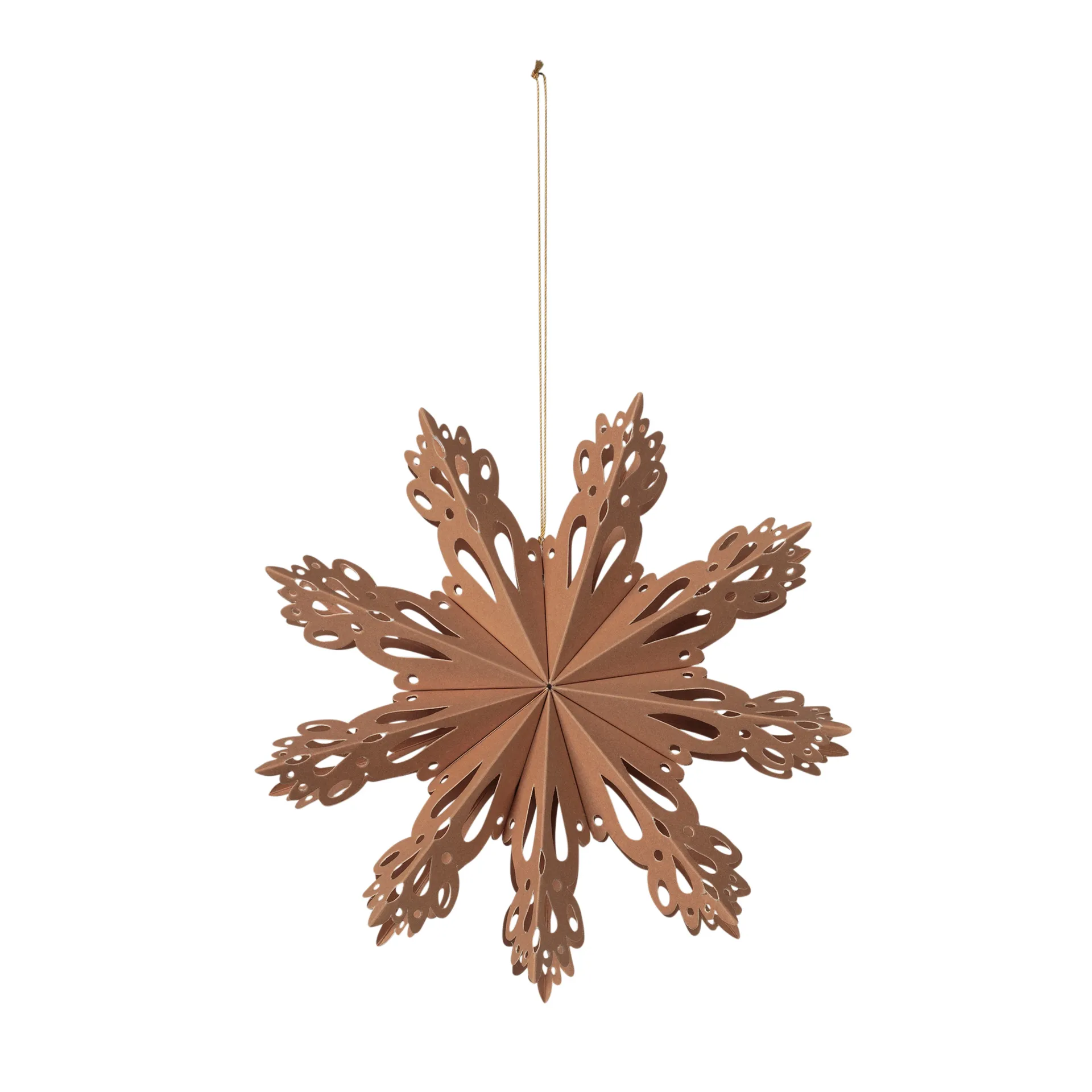 Snowflake juledekoration Indian tan, Ø15 cm Broste Copenhagen