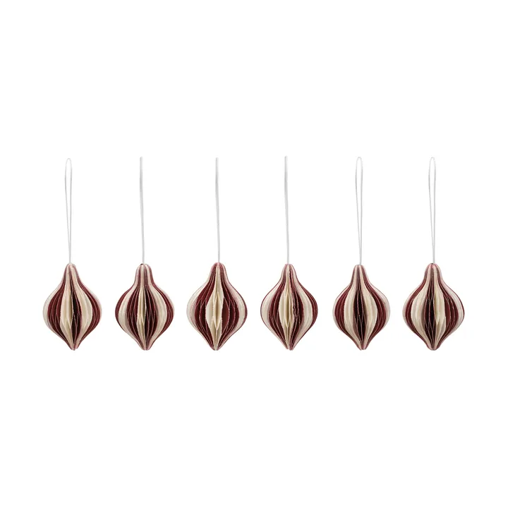 Spira juleophæng - Burgundy-Off White - Broste Copenhagen