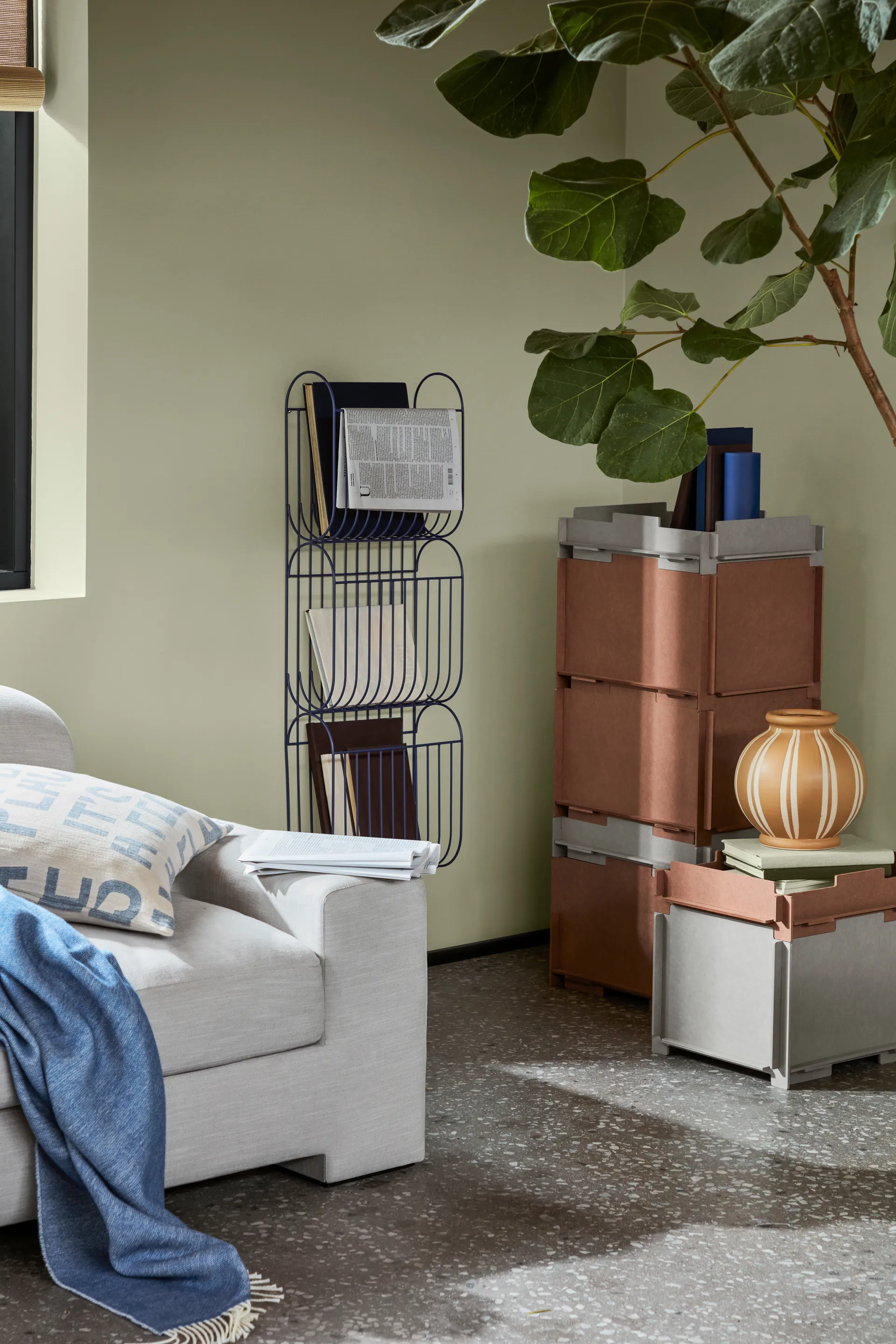 Stacie opbevaringskasse 34x44 cm, Grey Broste Copenhagen