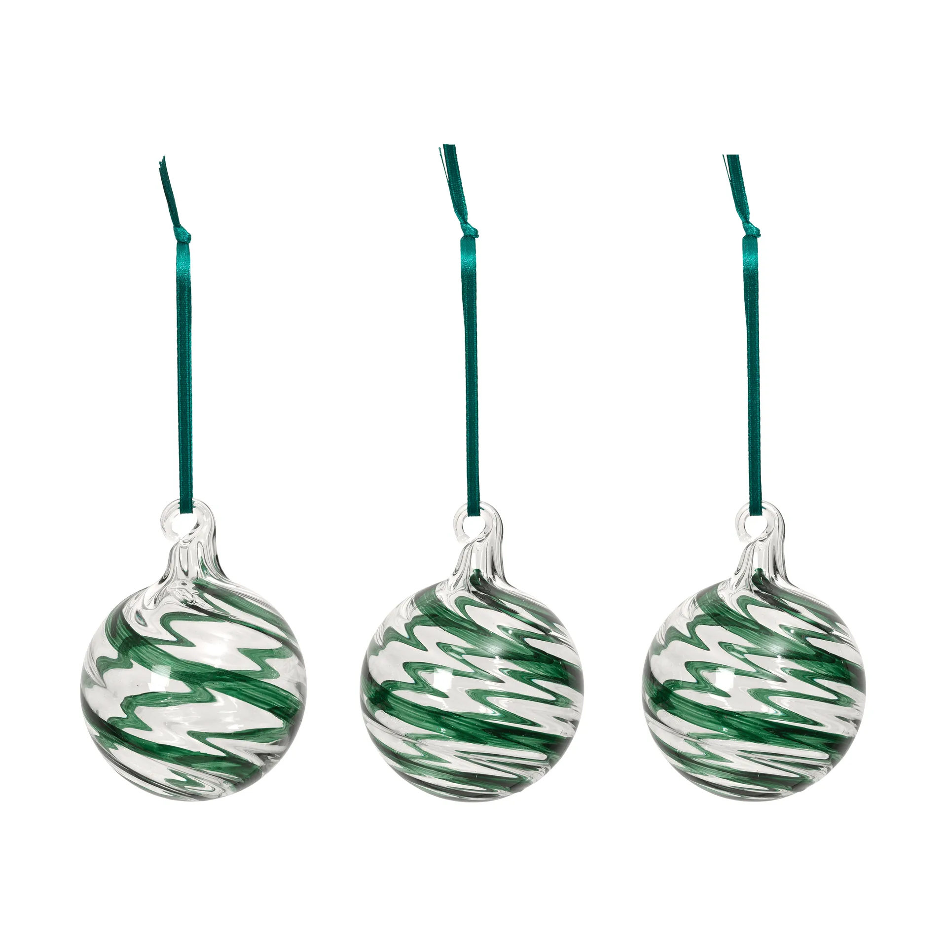 Swirl julekugle, Deep Forest-Clear Broste Copenhagen