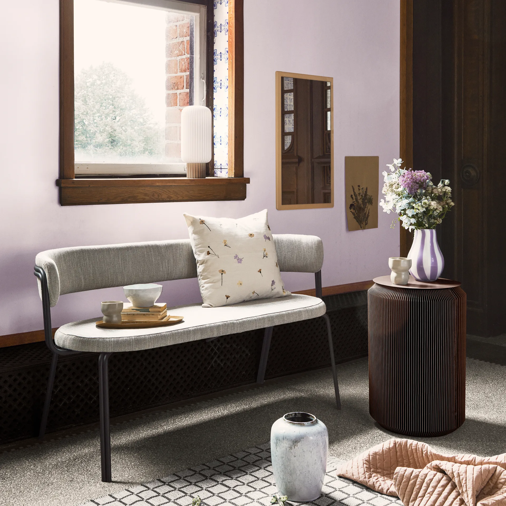 Tenna spejl 46x78 cm, Beige Broste Copenhagen