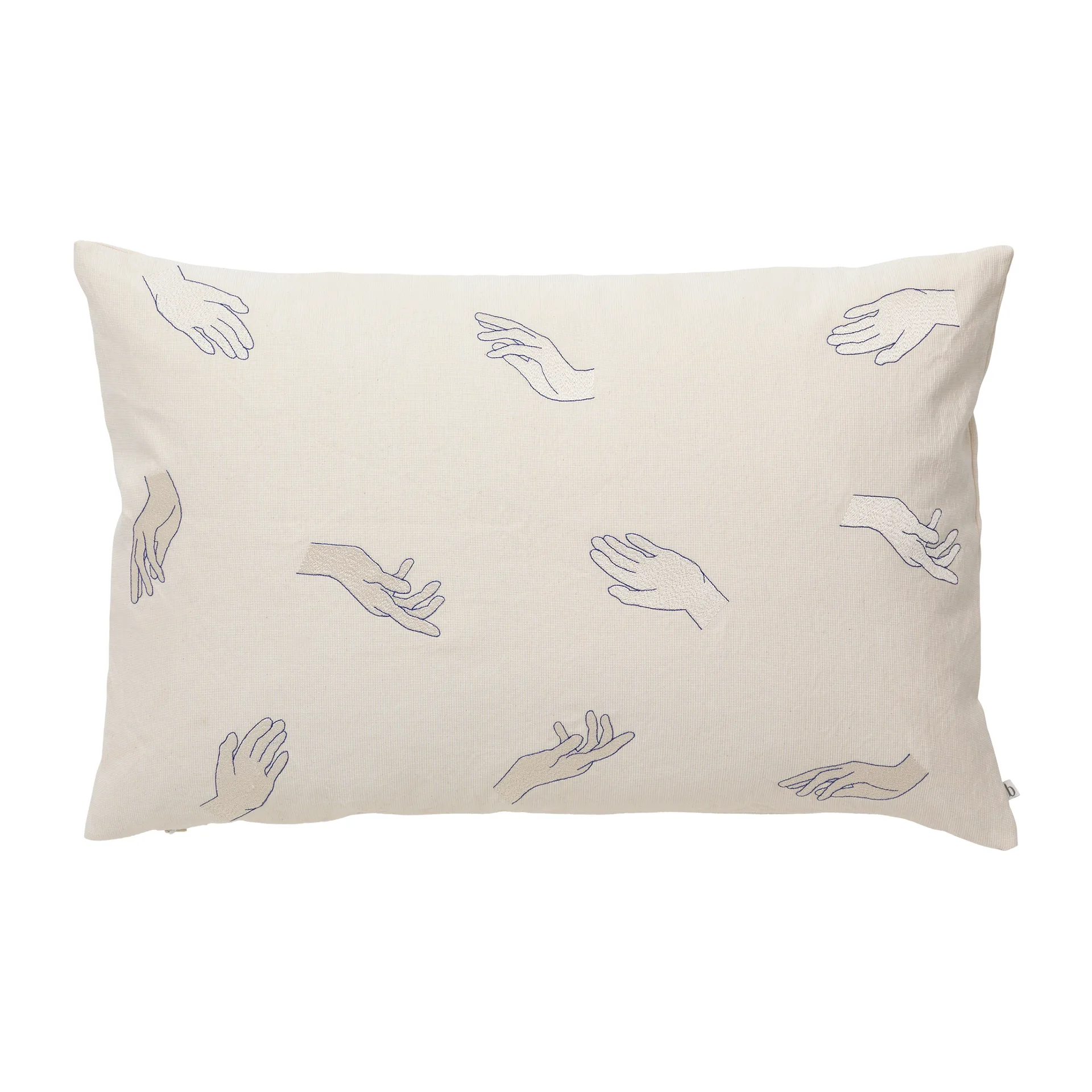 Touch pudebetræk 40x60 cm, Intense blue-off white Broste Copenhagen