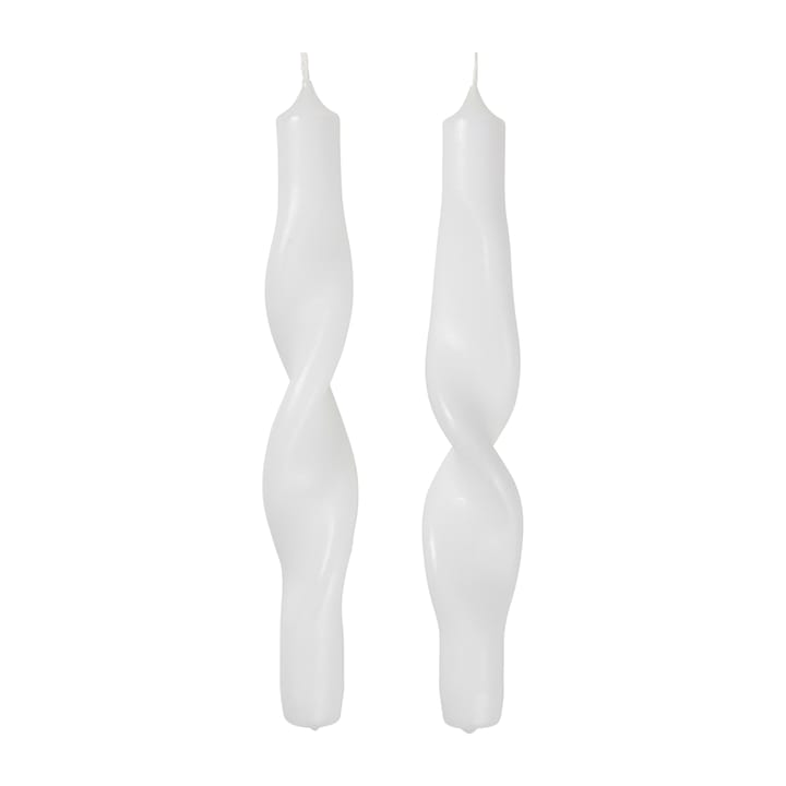 Twist twisted candles snoede lys 23 cm 2-pak - Pure white - Broste Copenhagen