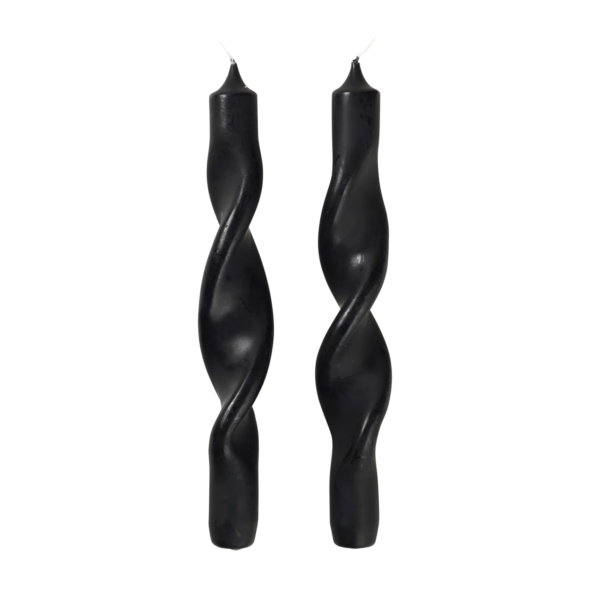 Twist twisted candles snoede lys 23 cm 2-pak, Simply black Broste Copenhagen