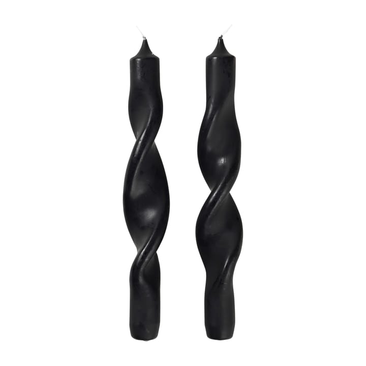 Twist twisted candles snoede lys 23 cm 2-pak - Simply black - Broste Copenhagen