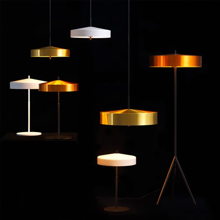 Cymbal bordlampe, rød mat, sort ledning Bsweden