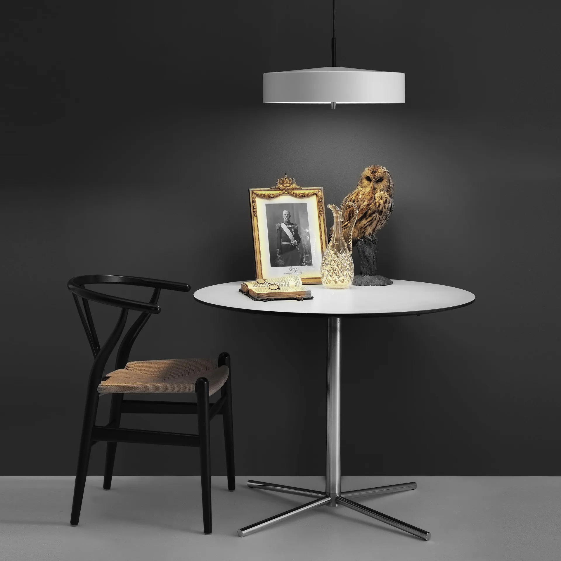 Cymbal lampe, Hvid 46 cm Bsweden