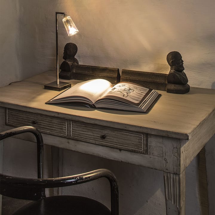 Manhattan 8 bordlampe, glas klart, frostet vertikale striber Bsweden