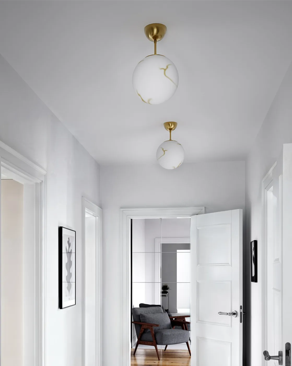 Bellagio pendel Ø25 cm, Messing-hvid By Rydéns