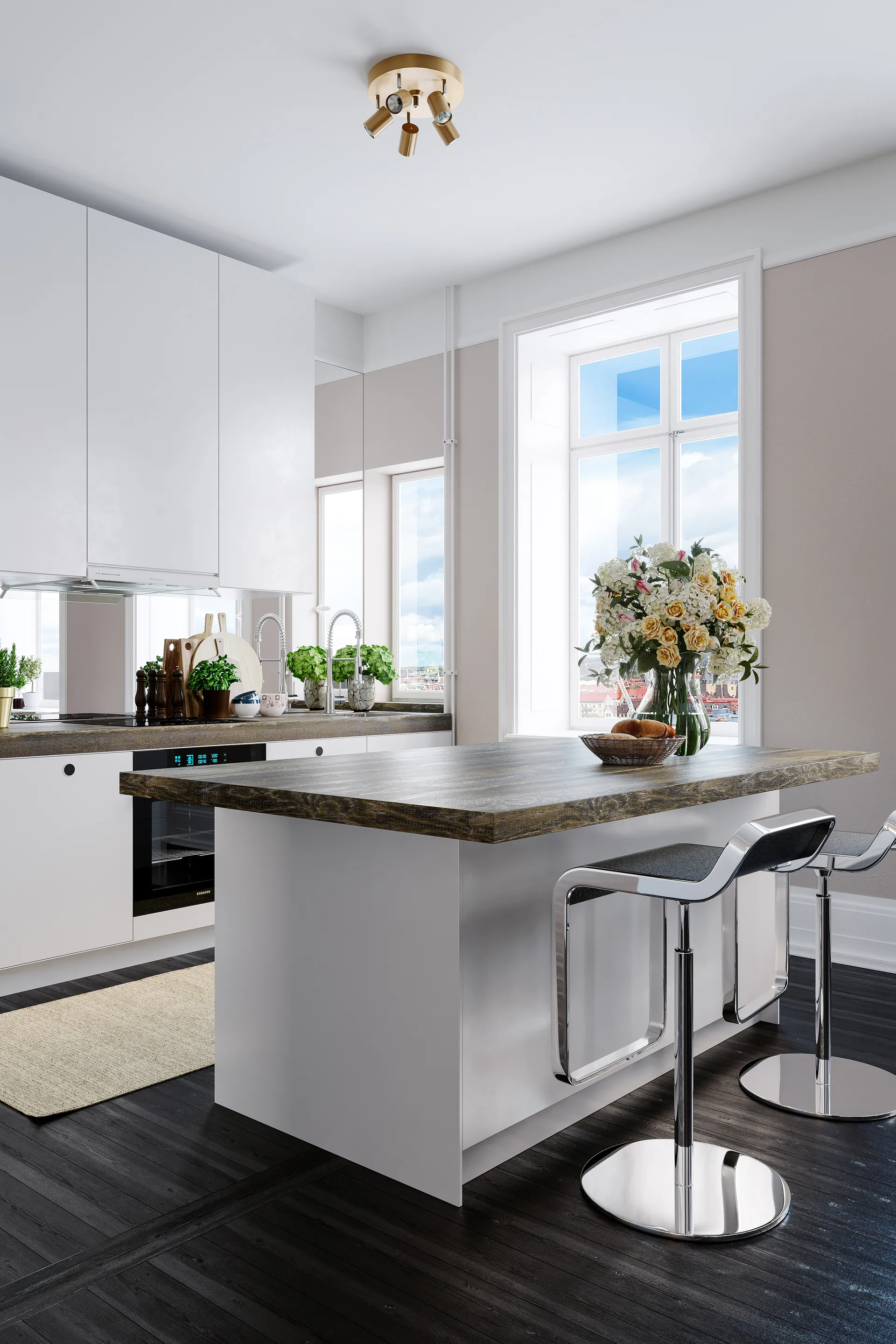 Correct 3 loftsspotlight, Guld By Rydéns