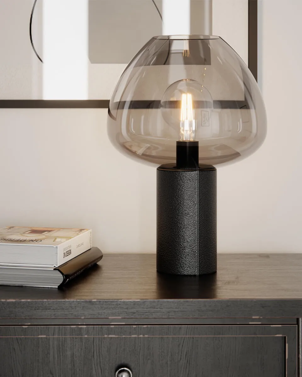 Cozy bordlampe 41,5 cm, Sort-grå By Rydéns