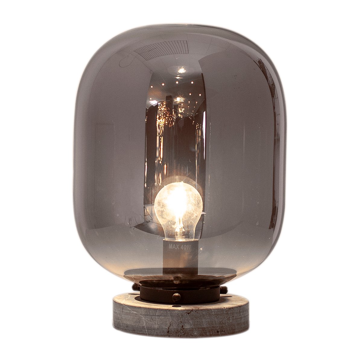 By Rydéns Leola bordlampe Sort marmor/Røggrå | Skandinavisk Design | Bordlamper | Grå
