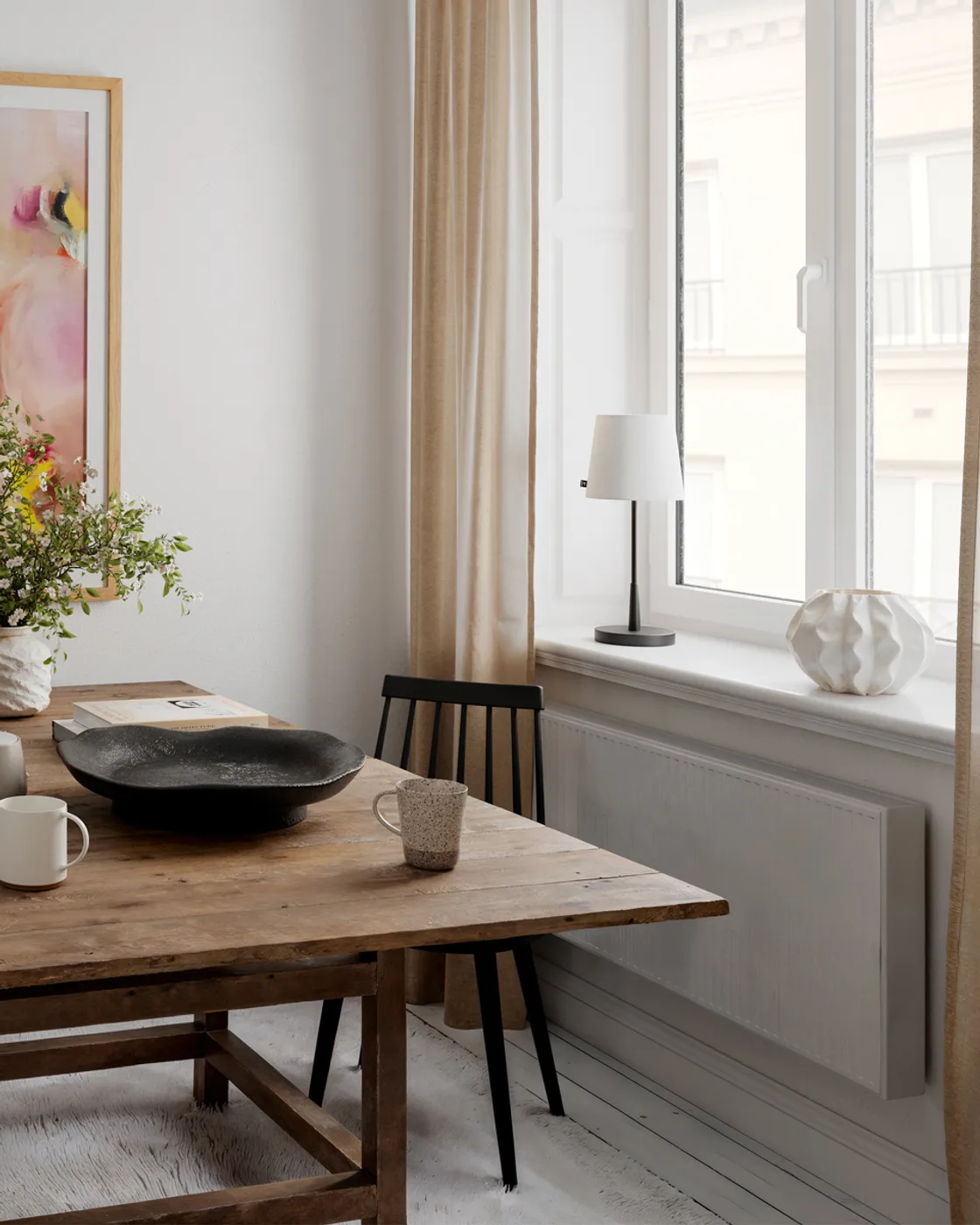 Lumi bordlampe 48,5 cm, Mat sort-hvid By Rydéns